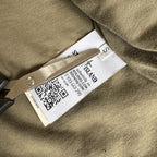 Stone Island khaki overshirt with logo patch and nylon metal cotton blend material.