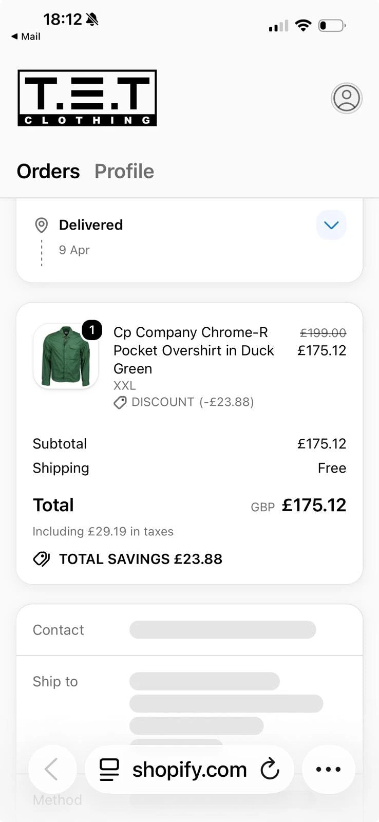 C.P. Company green overshirt with Chrome-R pocket and lens detail, brand new condition.