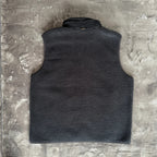Napapijri black fleece vest with logo patch and zippered pockets, size 3XL.