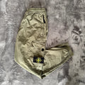 Stone Island khaki cuffed cargo trousers with logo patch and multiple pockets.