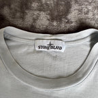 Stone Island light blue t-shirt with logo patch and crew neck design.