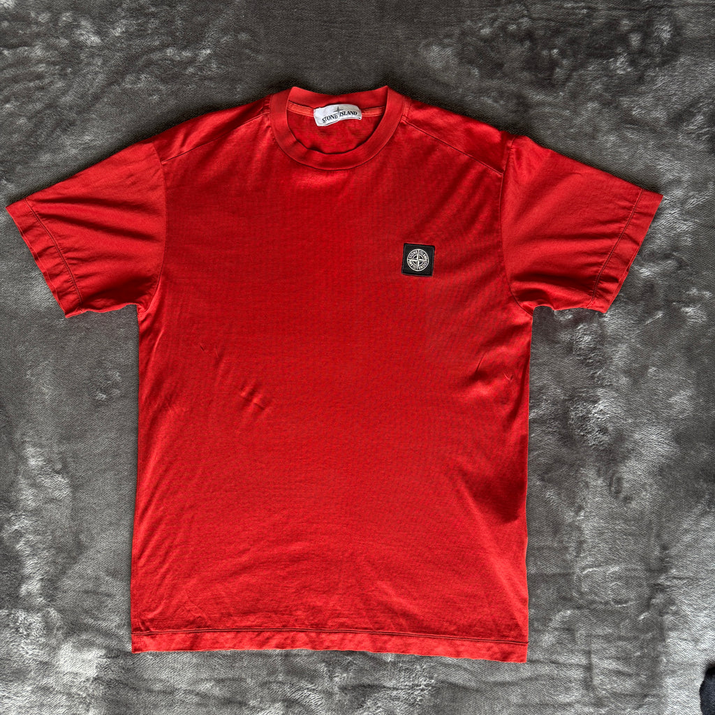 Stone Island Red Compass Logo T-Shirt - Small