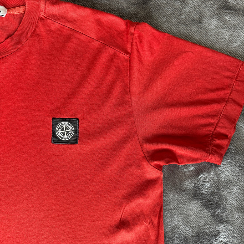 Stone Island Red Compass Logo T-Shirt - Small