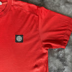 Stone Island Red Compass Logo T-Shirt - Small