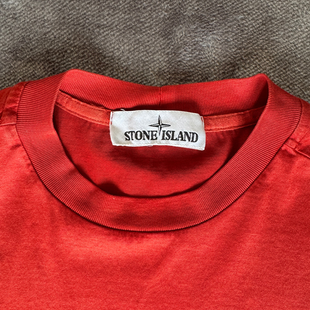 Stone Island Red Compass Logo T-Shirt - Small