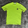 Stone Island Lime Green Patch Logo T-Shirt - Small