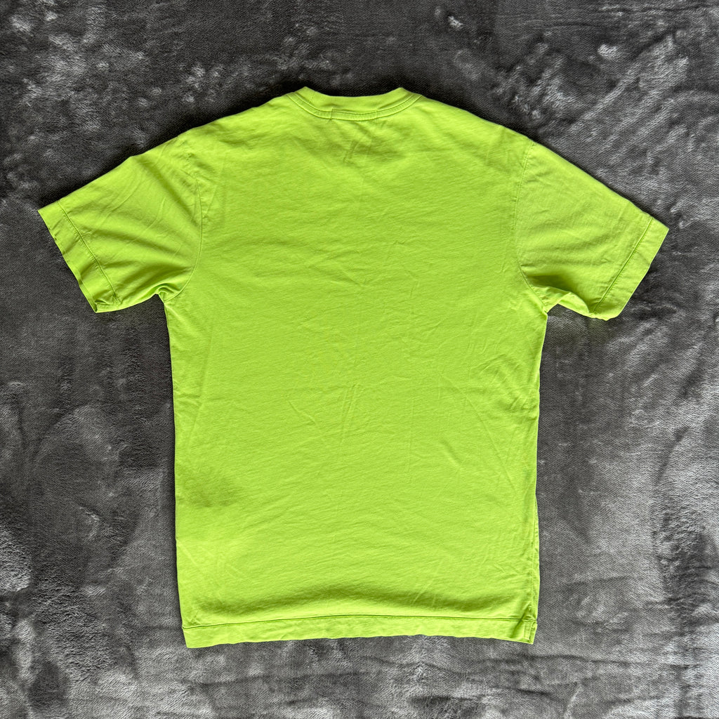Stone Island Lime Green Patch Logo T-Shirt - Small