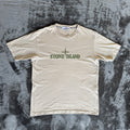 Stone Island Beige Stitched Spell Out T-Shirt - Small