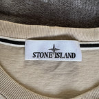 Stone Island Beige Stitched Spell Out T-Shirt - Small