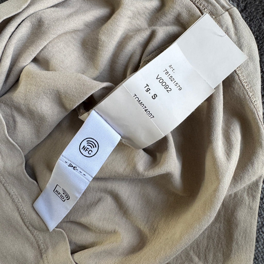 Stone Island Beige Stitched Spell Out T-Shirt - Small