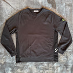 Stone Island black crewneck sweatshirt with 40th anniversary badge and logo patch.