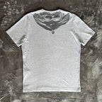 C.P. Company grey t-shirt featuring distinctive goggle print and logo detail.
